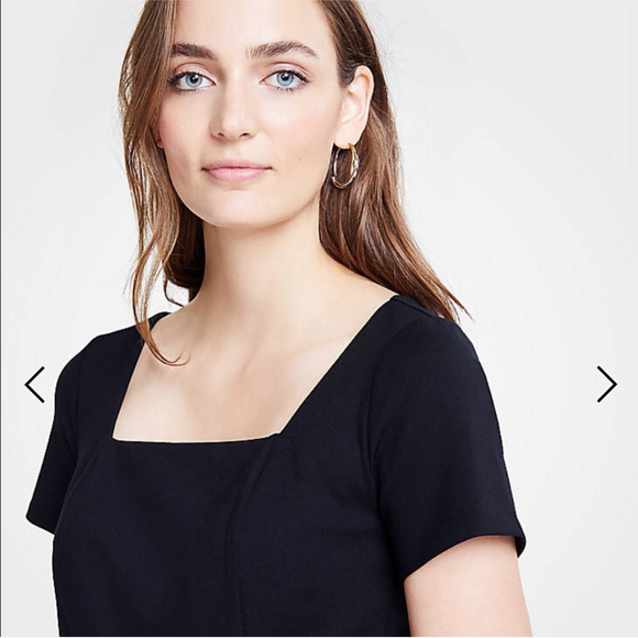 Ann Taylor black bow back square neck dress - Picture 2 of 6